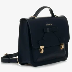 Monnalisa Bags*Girls Blue Leather Satchel (34cm)