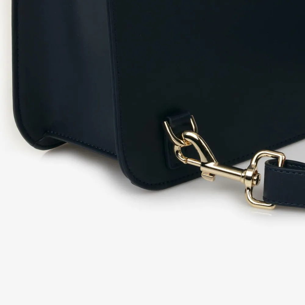 Monnalisa Bags*Girls Blue Leather Satchel (34cm)