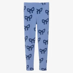 Mini Rodini Leggings*Girls Blue Organic Cotton Bow Print Leggings