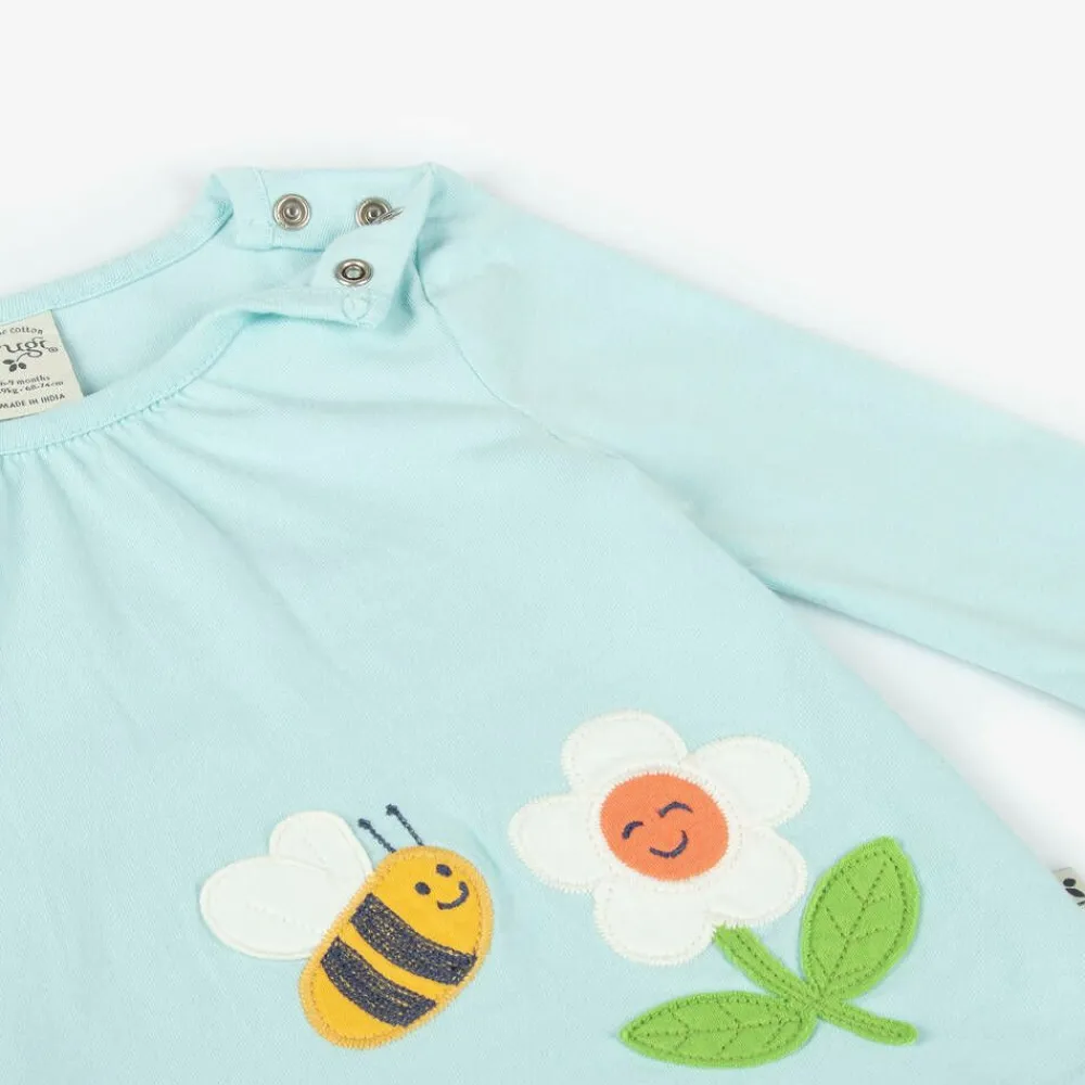 Frugi Outfit Sets|Outfit Sets*Girls Blue Organic Cotton Floral Leggings Set