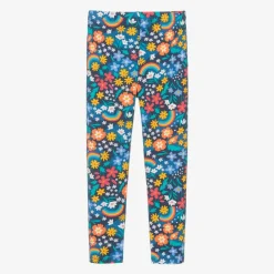 Frugi Leggings*Girls Blue Organic Cotton Flower Leggings