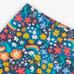 Frugi Leggings*Girls Blue Organic Cotton Flower Leggings