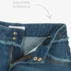 Chloé Shorts*Girls Blue Organic Denim Fringe Shorts