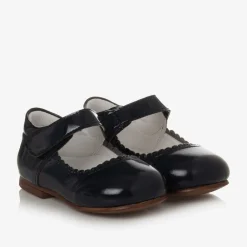 Caramelo Kids Bar Shoes|Bar Shoes*Girls Blue Patent Bow Shoes