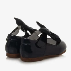 Caramelo Kids Bar Shoes|Bar Shoes*Girls Blue Patent Bow Shoes