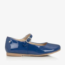 Manuela de Juan Bar Shoes*Girls Blue Patent Leather Ballerina Pumps