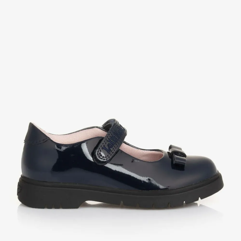 Lelli Kelly School Shoes|Bar Shoes*Girls Blue Patent Leather Bow Shoes