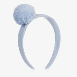 A Dee Hair Accessories*Girls Blue Pom-Pom Hairband