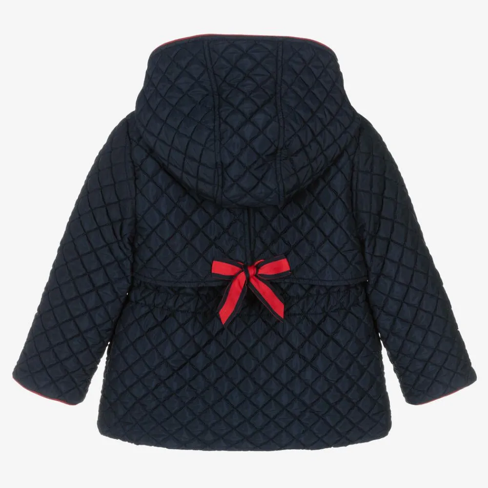 Patachou Coats & Jackets*Girls Blue Quilted Hooded Jacket
