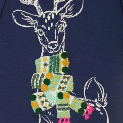 Hatley Tops*Girls Blue Reindeer Top