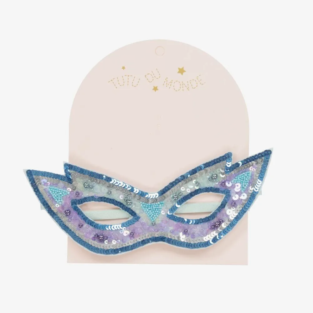 Tutu du Monde Costumes*Girls Blue Sequinned Superhero Mask