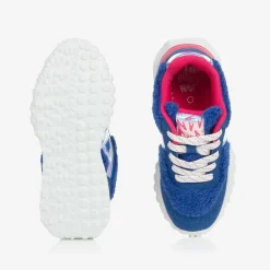 Agatha Ruiz de la Prada Trainers|Trainers*Girls Blue Sherpa & Faux Suede Trainers