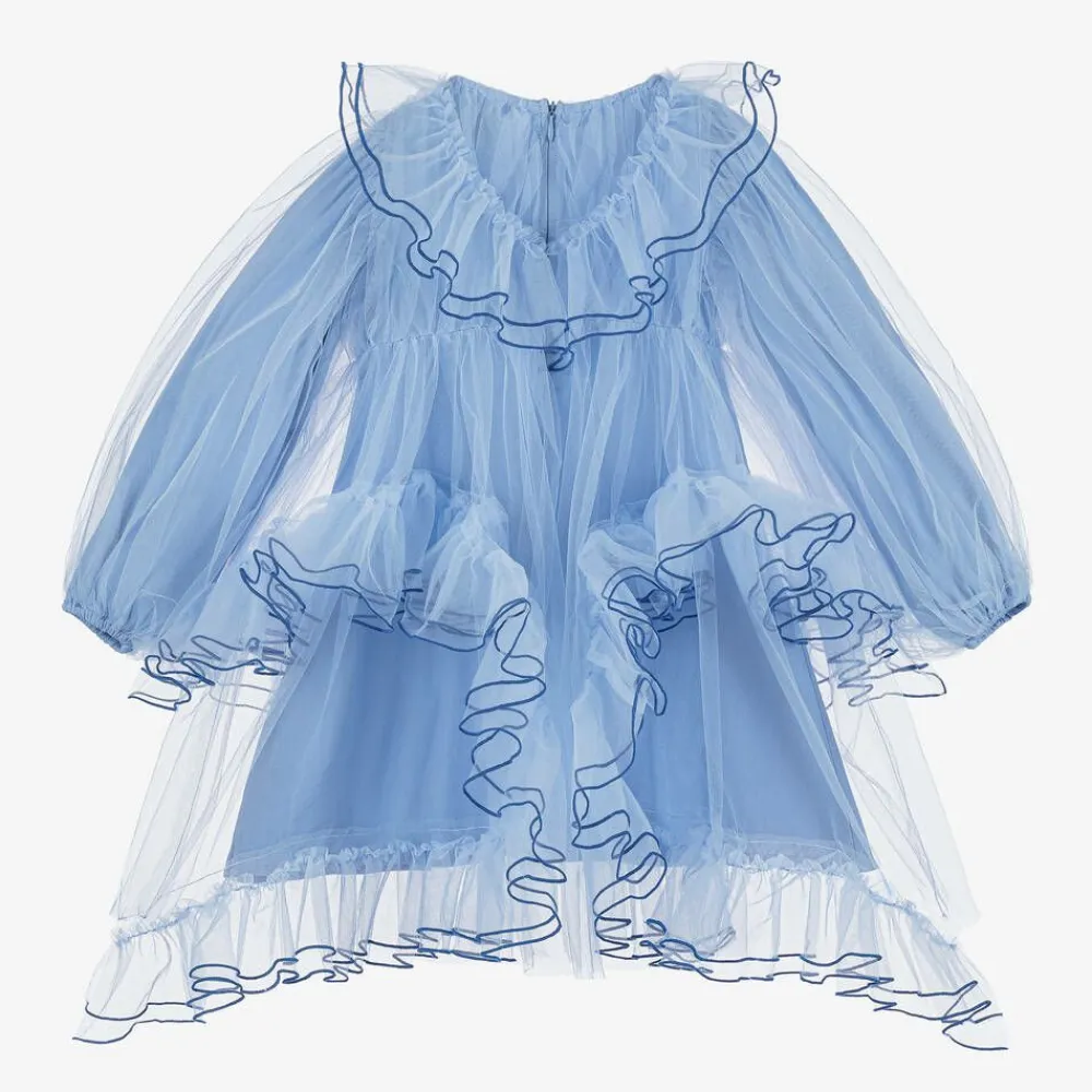 RaspberryPlum Dresses*Girls Blue Tulle Ruffle Dress