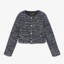 Guess Coats & Jackets*Girls Blue Tweed Jacket