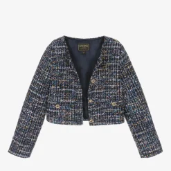 Guess Coats & Jackets*Girls Blue Tweed Jacket
