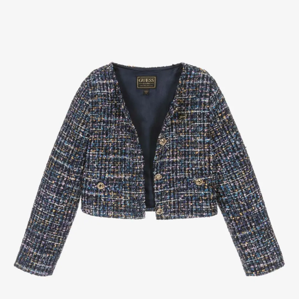 Guess Coats & Jackets*Girls Blue Tweed Jacket