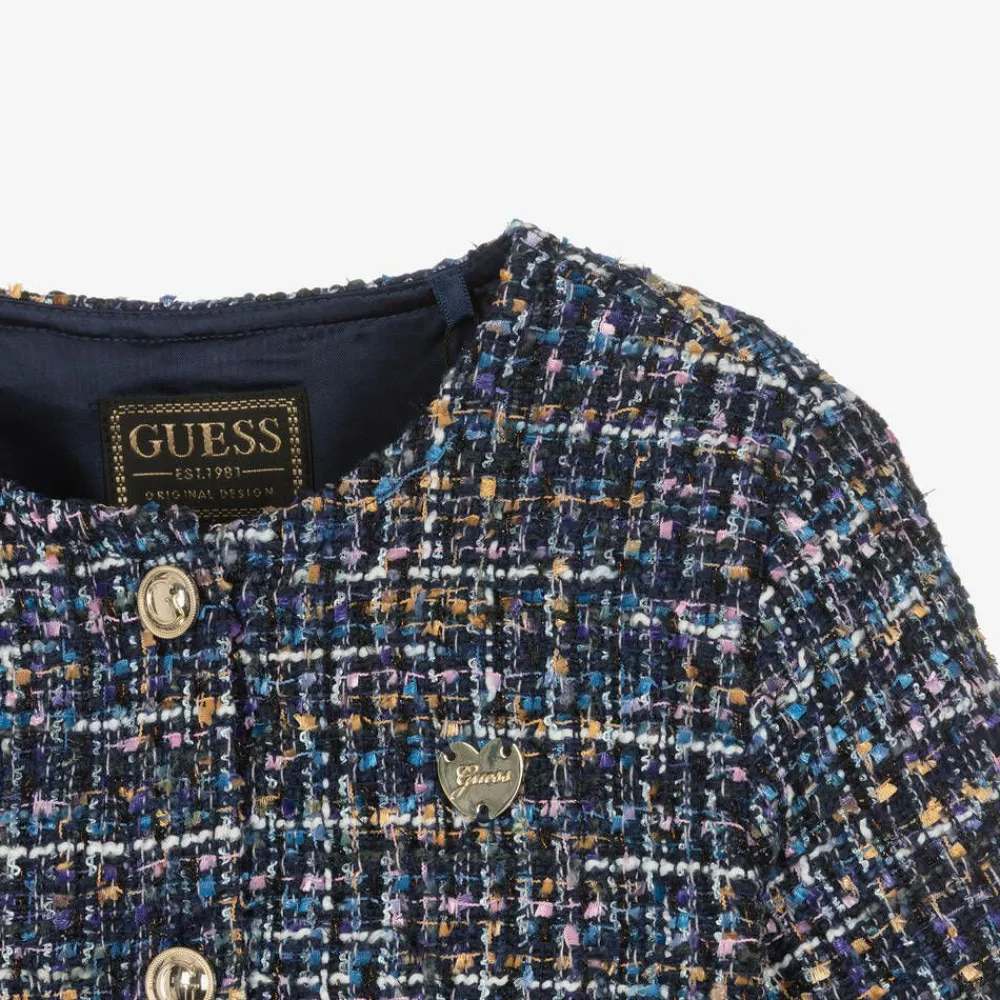 Guess Coats & Jackets*Girls Blue Tweed Jacket