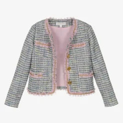 Angels Face Outfit Sets*Girls Tweed Skirt Set Blue