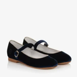 Beatrice amp; George Traditional Shoes|Pumps & Ballerinas*Girls Blue Velvet Mary Jane Pumps