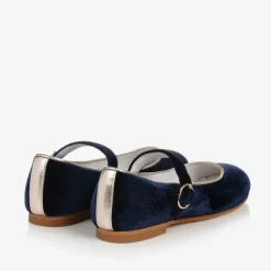 Beatrice amp; George Traditional Shoes|Pumps & Ballerinas*Girls Blue Velvet Mary Jane Pumps