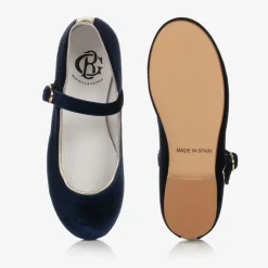 Beatrice amp; George Traditional Shoes|Pumps & Ballerinas*Girls Blue Velvet Mary Jane Pumps