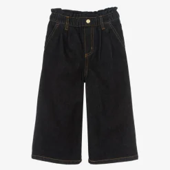 KENZO KIDS Trousers*Girls Blue Wide Leg Denim Jeans
