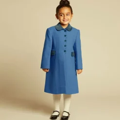 Ancar Coats & Jackets*Girls Blue Wool & Velvet Coat