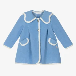 Foque Coats & Jackets*Girls Blue Wool Coat