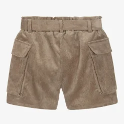 Elsy Shorts*Girls Brown Corduroy Shorts