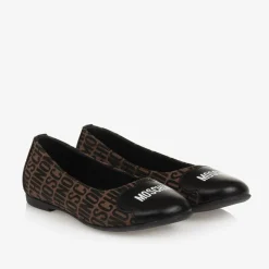 Moschino Pumps & Ballerinas|Pumps & Ballerinas*Girls Brown Jacquard Ballerina Shoes