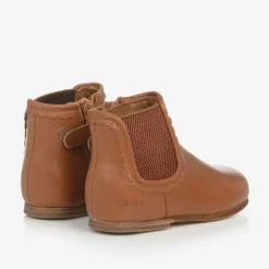 Chloé Boots*Girls Brown Leather Chelsea Boots
