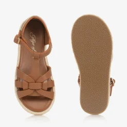 Age of Innocence Sandals|Sandals*Girls Brown Leather Sandals