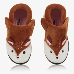 Chipmunks Slippers|Slippers*Girls Brown Reindeer Slippers