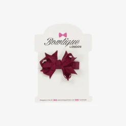 Bowtique London Hair Accessories*Girls Burgundy Red Bow Hair Clip (4cm)