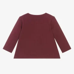 Everything Must Change Tops*Girls Burgundy Red Cotton Cardigan