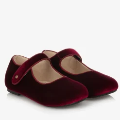 Old Soles Pumps & Ballerinas|Pumps & Ballerinas*Girls Burgundy Red Velvet Shoes