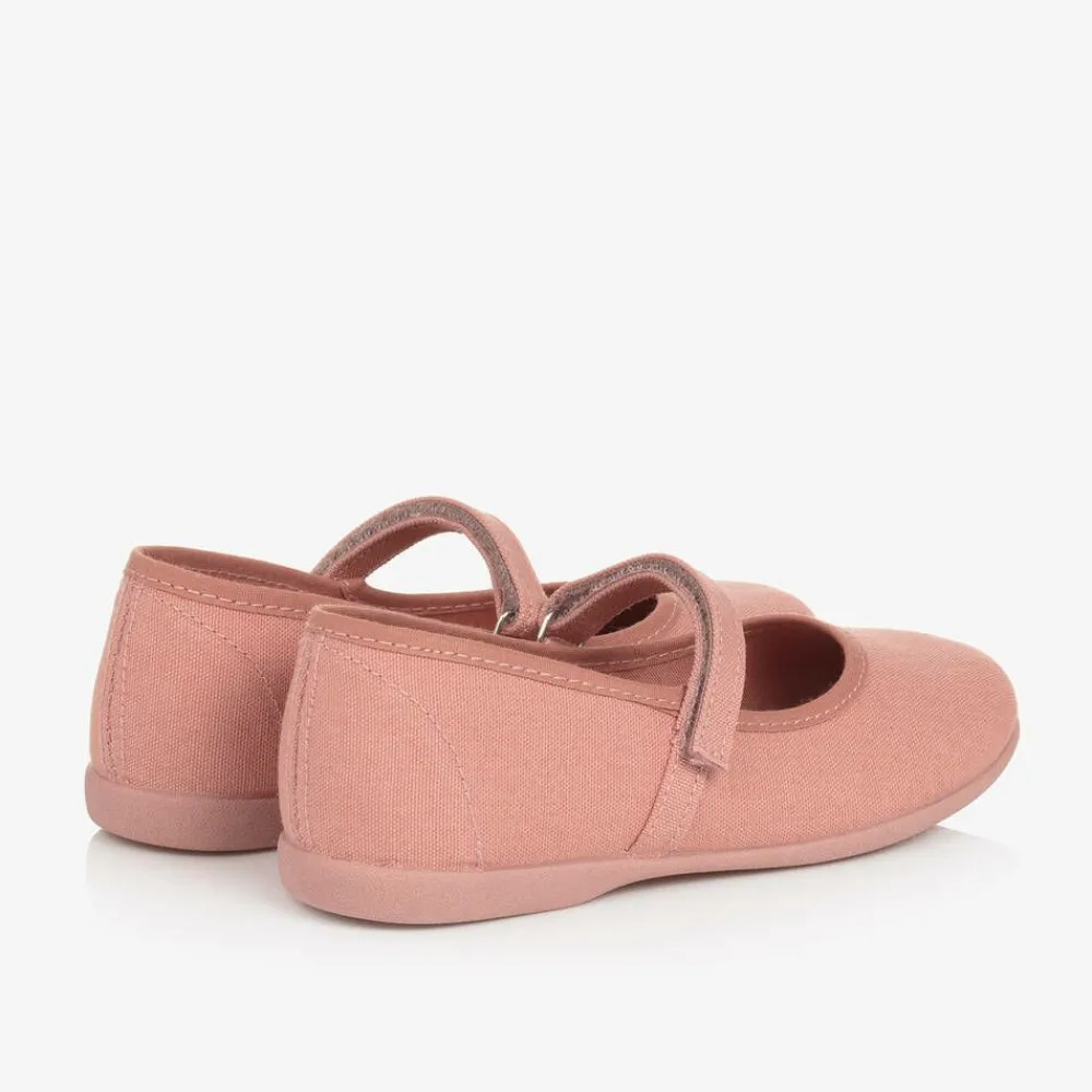 Pisamonas Pumps & Ballerinas|Pumps & Ballerinas*Girls Coral Pink Canvas Bar Shoes