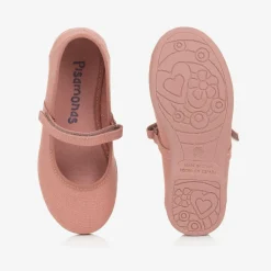 Pisamonas Pumps & Ballerinas|Pumps & Ballerinas*Girls Coral Pink Canvas Bar Shoes