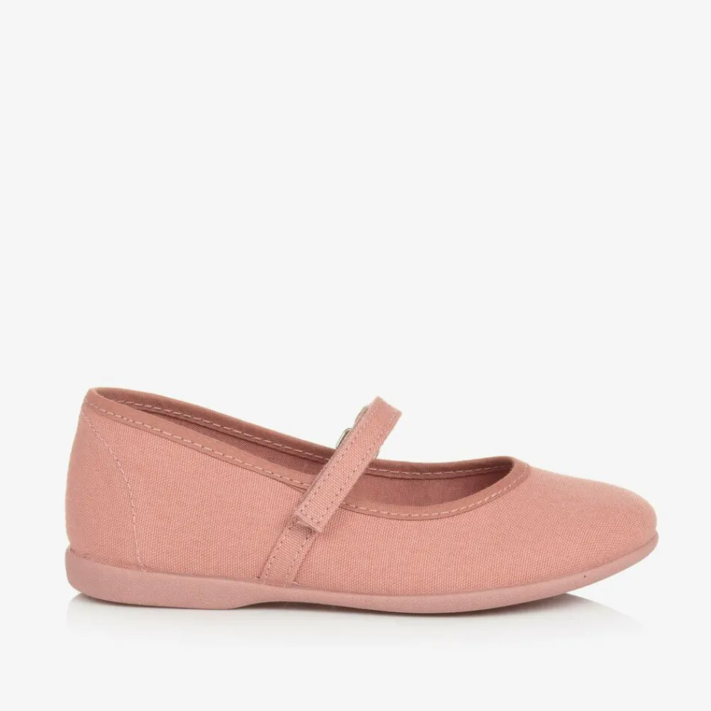 Pisamonas Pumps & Ballerinas|Pumps & Ballerinas*Girls Coral Pink Canvas Bar Shoes