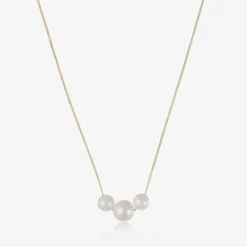 Raw Pearls Jewellery|Gifts*Girls 9ct Gold & Pearl Necklace (36cm)