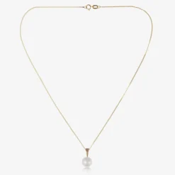 Raw Pearls Jewellery|Gifts*Girls 9ct Gold & Pearl Necklace (36cm)