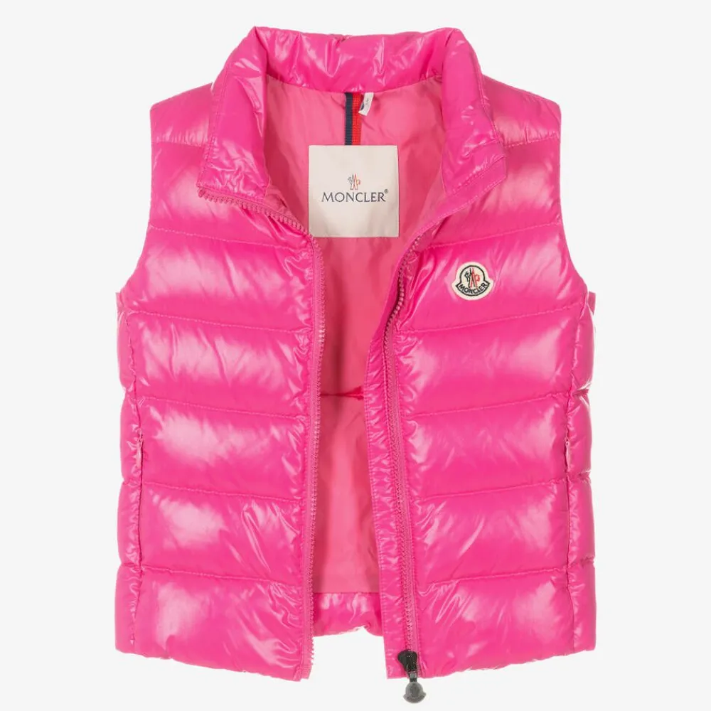 Moncler Enfant Coats & Jackets*Girls Fuchsia Pink Ghany Down Padded Gilet