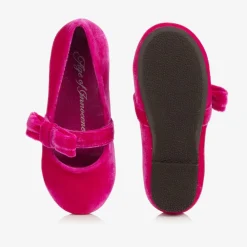 Age of Innocence Bar Shoes*Girls Fuchsia Pink Velvet Shoes