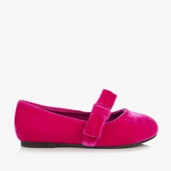 Age of Innocence Bar Shoes*Girls Fuchsia Pink Velvet Shoes