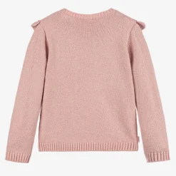 Boboli Tops*Girls Glittery Pink Cotton Knit Sweater