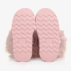 Monnalisa Boots|Boots*Girls Glittery Pink Faux Fur Boots