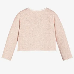 Lapin House Tops*Girls Glittery Pink Wool Knit Cardigan