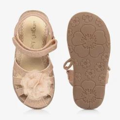 Angels Face Sandals|Sandals*Girls Glittery Rose Gold Sandals RoseGold