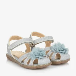 Angels Face Sandals|Sandals*Girls Glittery Sandals Silver