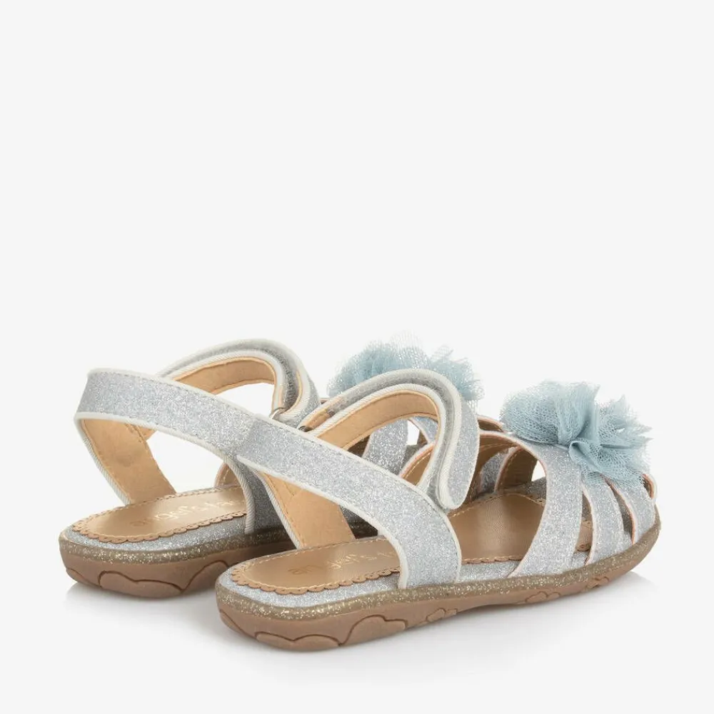 Angels Face Sandals|Sandals*Girls Glittery Sandals Silver